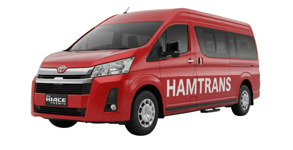 sewa hiace premio hamtrans